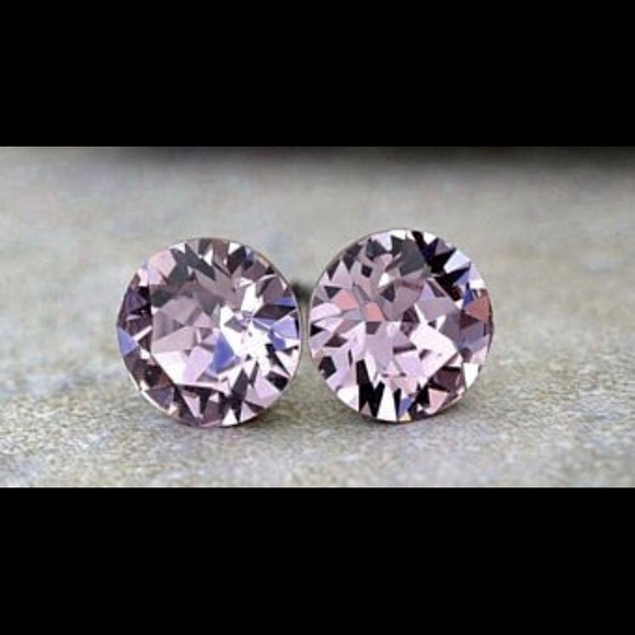 Jewelry - Amethyst crystal stud earrings Large size